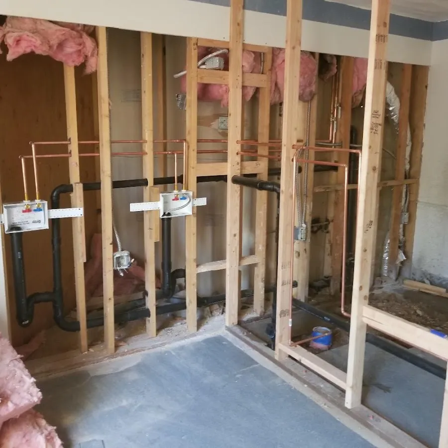 Copper pipe rough-in and plumbing installation in Cape Girardeau